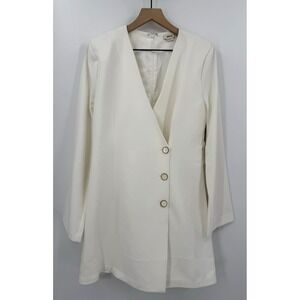 Jason Wu Dress Womens Medium Beige Off White Faux Wrap Blazer Mini NEW